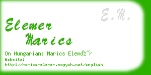 elemer marics business card